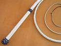 GDeer 5ft White 12 plait Custom Classic Australian Bullwhip with 2tone Box Pattern Knot H